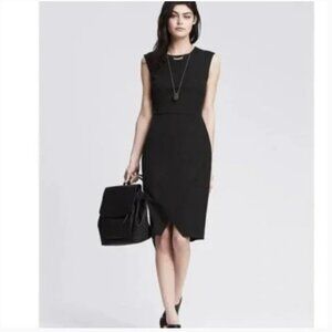 Banana Republic Black Envelope Sheath Dress NWT Size 10 Career Wear
